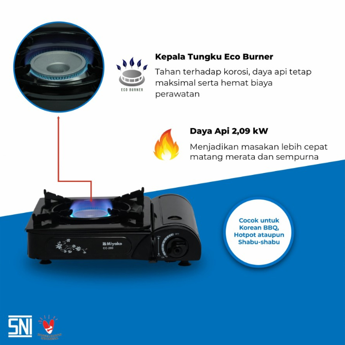 Miyako Kompor Gas Portable 1 Tungku - CC200 | CC-200